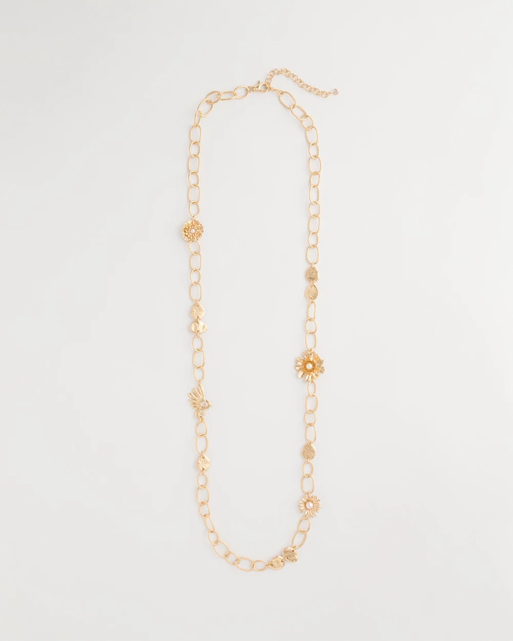 Flower Long Single-Strand Necklace Gold - Chico's