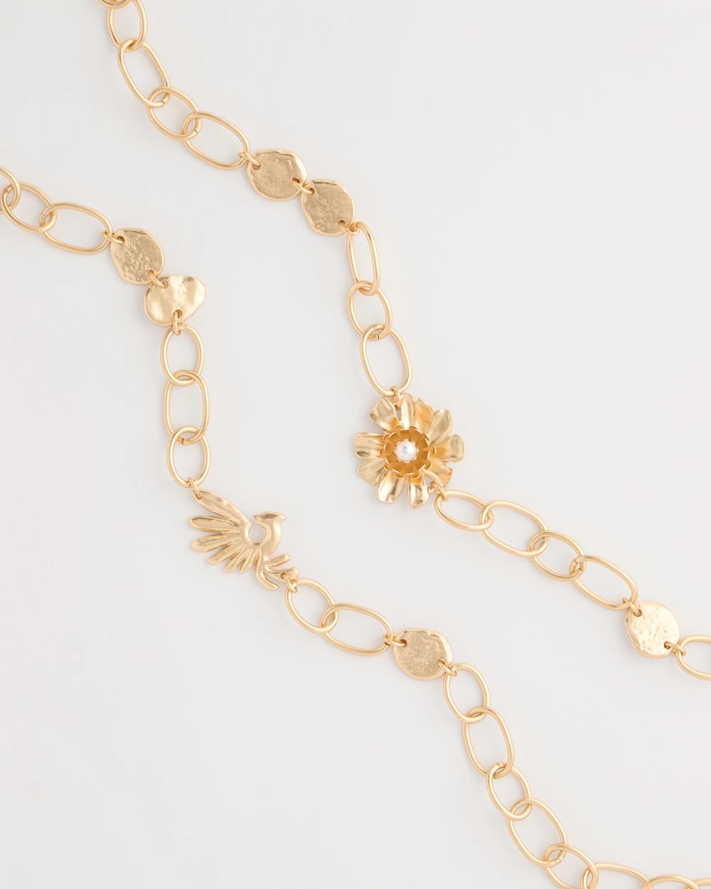 Flower Long Single-Strand Necklace Gold - Chico's