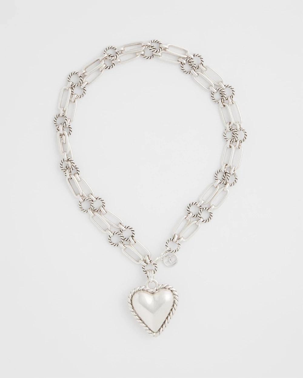 Heart Twice As Nice Pendant Necklace Silver - Chico's