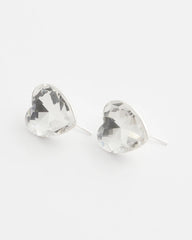 Crystal Heart Gem Drop Earrings Neutral - Chico's