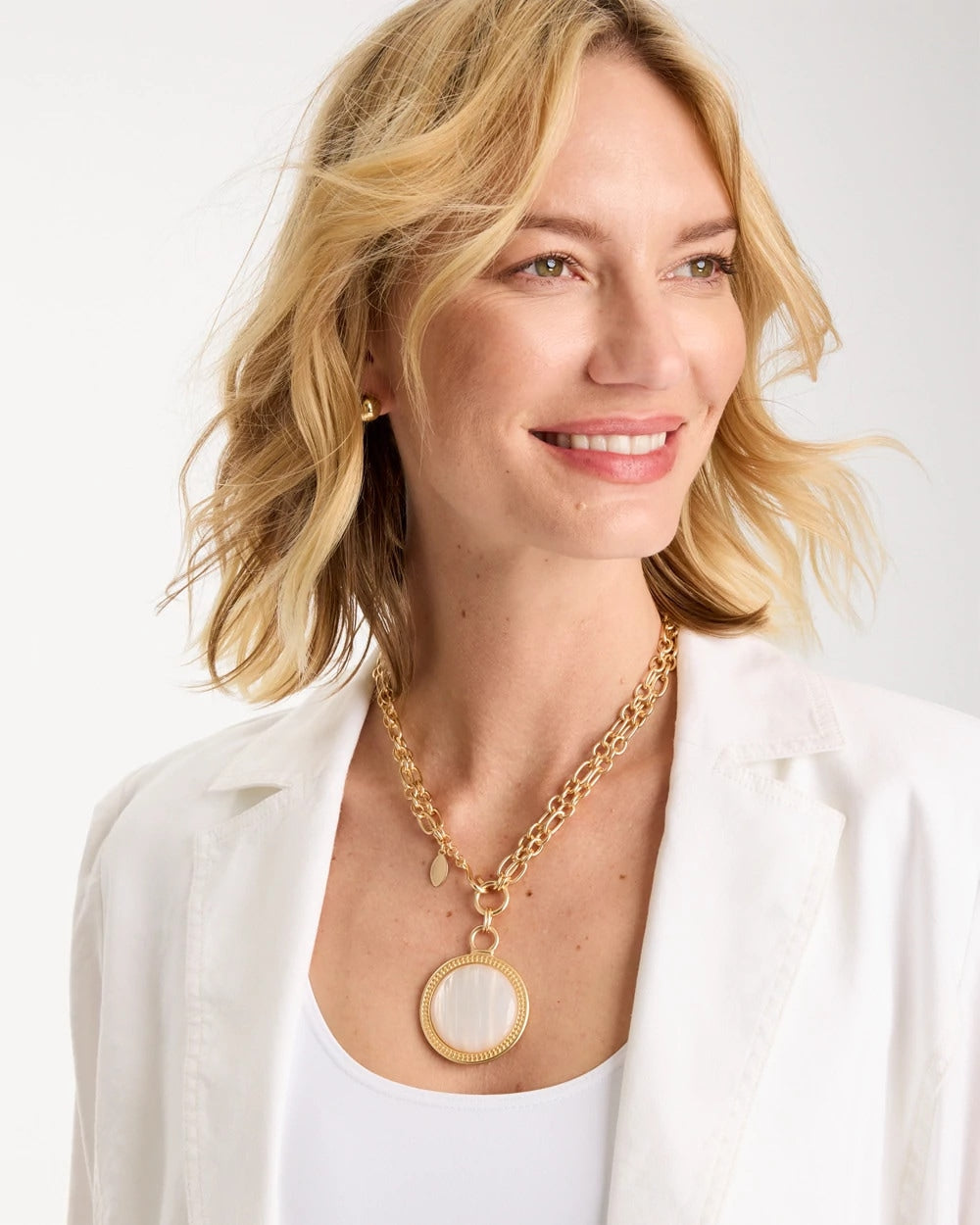 Reversible Swan Pendant Necklace Gold - Chico's
