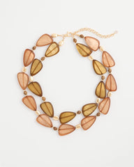 Neutral Double Strand Geo Necklace Neutral - Chico's