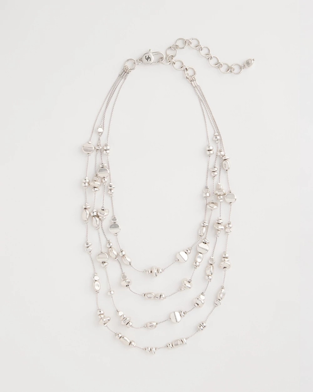 Silvertone Nugget Illusion Necklace Silver - Chico's