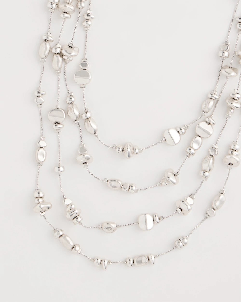 Silvertone Nugget Illusion Necklace Silver - Chico's
