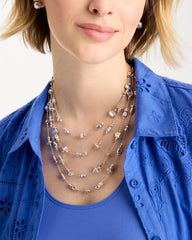 Silvertone Nugget Illusion Necklace Silver - Chico's