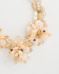 Chico's Originals Neutral Floral Bib Necklace Neutral - Chico's