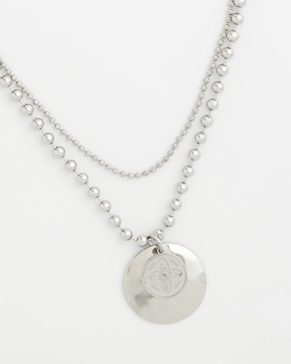 Short Silver Ball Chain Pendant Silver - Chico's