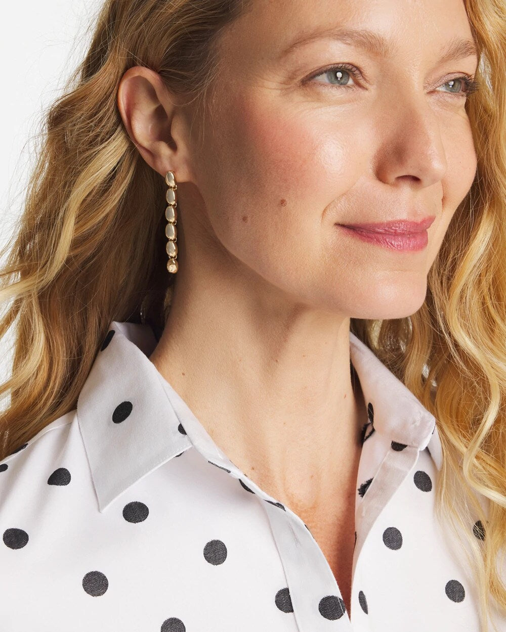 Gold Linear Bead Earrings Gold - Chico's