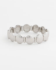 Silver Textured Circle Stretch Bracelet Silver - Chico's