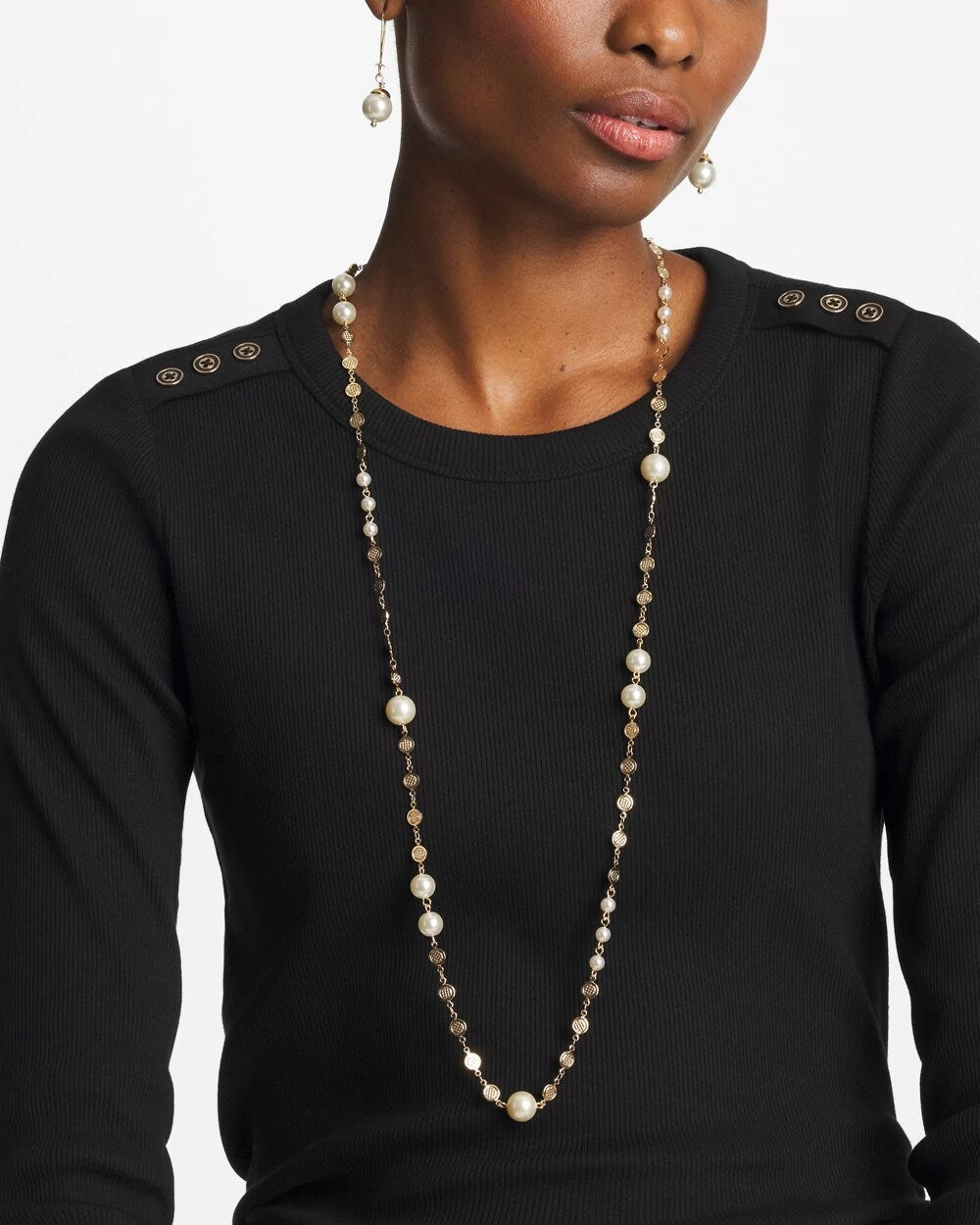 Pearl and Link Necklace Pearl - Chico's
