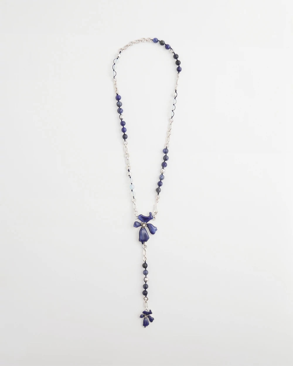 Blue Flower Long Y-Necklace Blue - Chico's