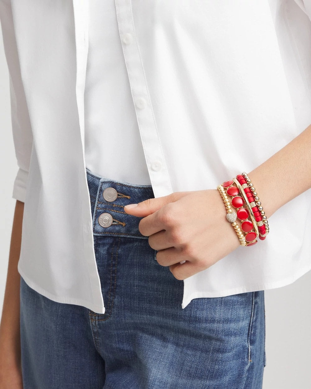 Gold Heart Stretch Bracelet Gold - Chico's