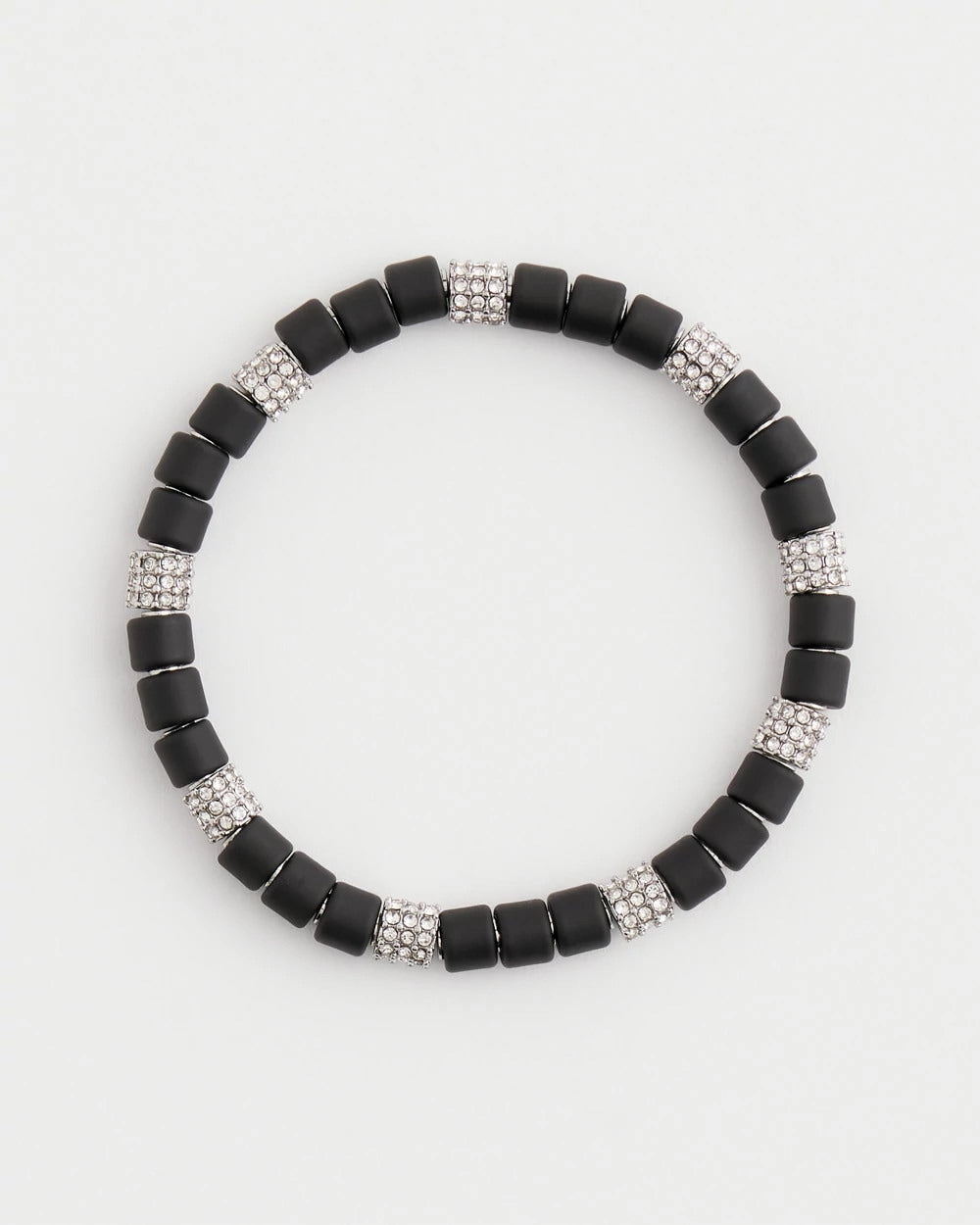 Black Barrel Bead Stretch Bracelet Black - Chico's