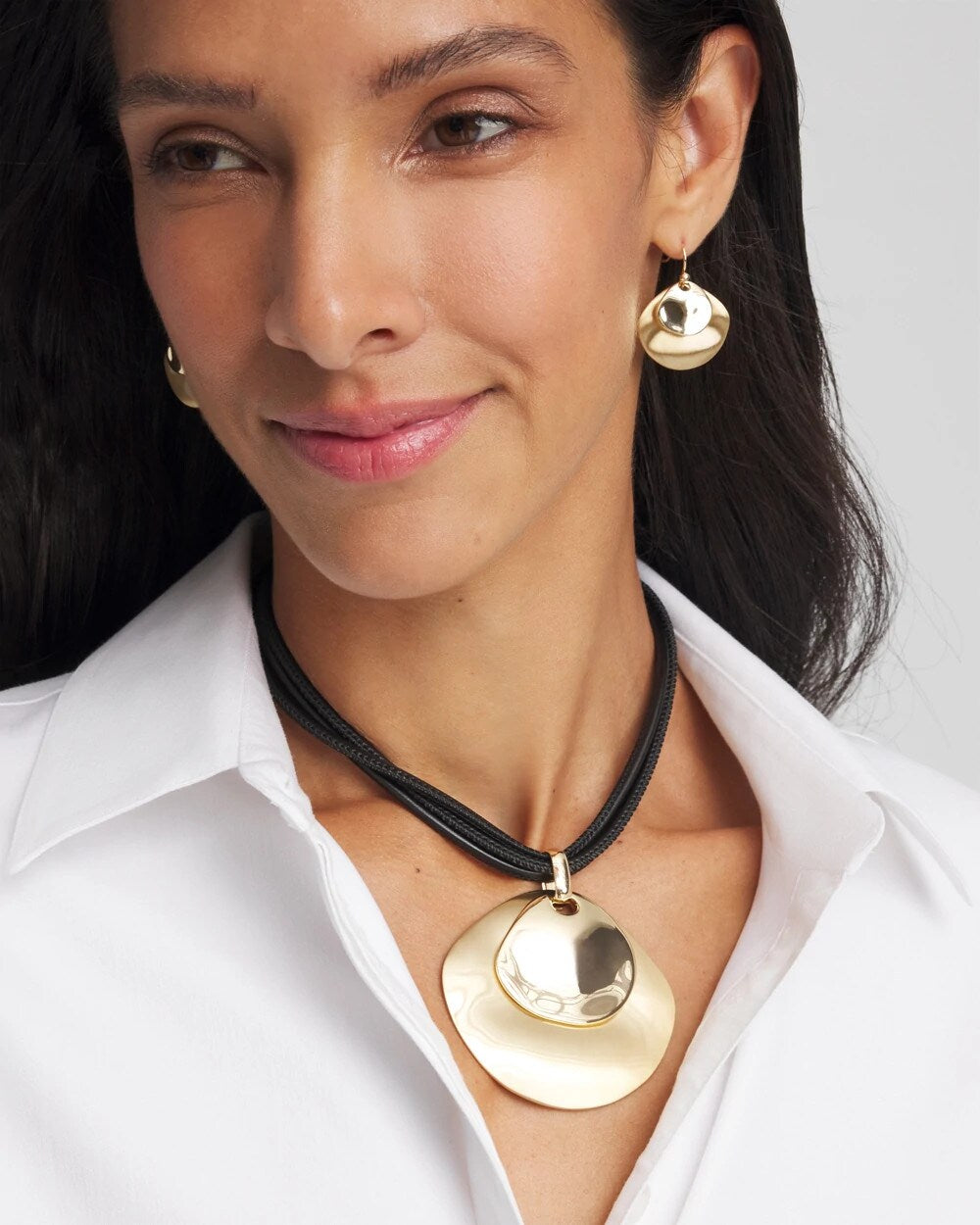 Gold Pendant On Cord Gold - Chico's