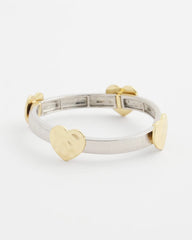 Mixed Metal Heart Stretch Bracelet Mixed Metals - Chico's