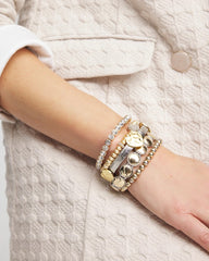 Mixed Metal Heart Stretch Bracelet Mixed Metals - Chico's