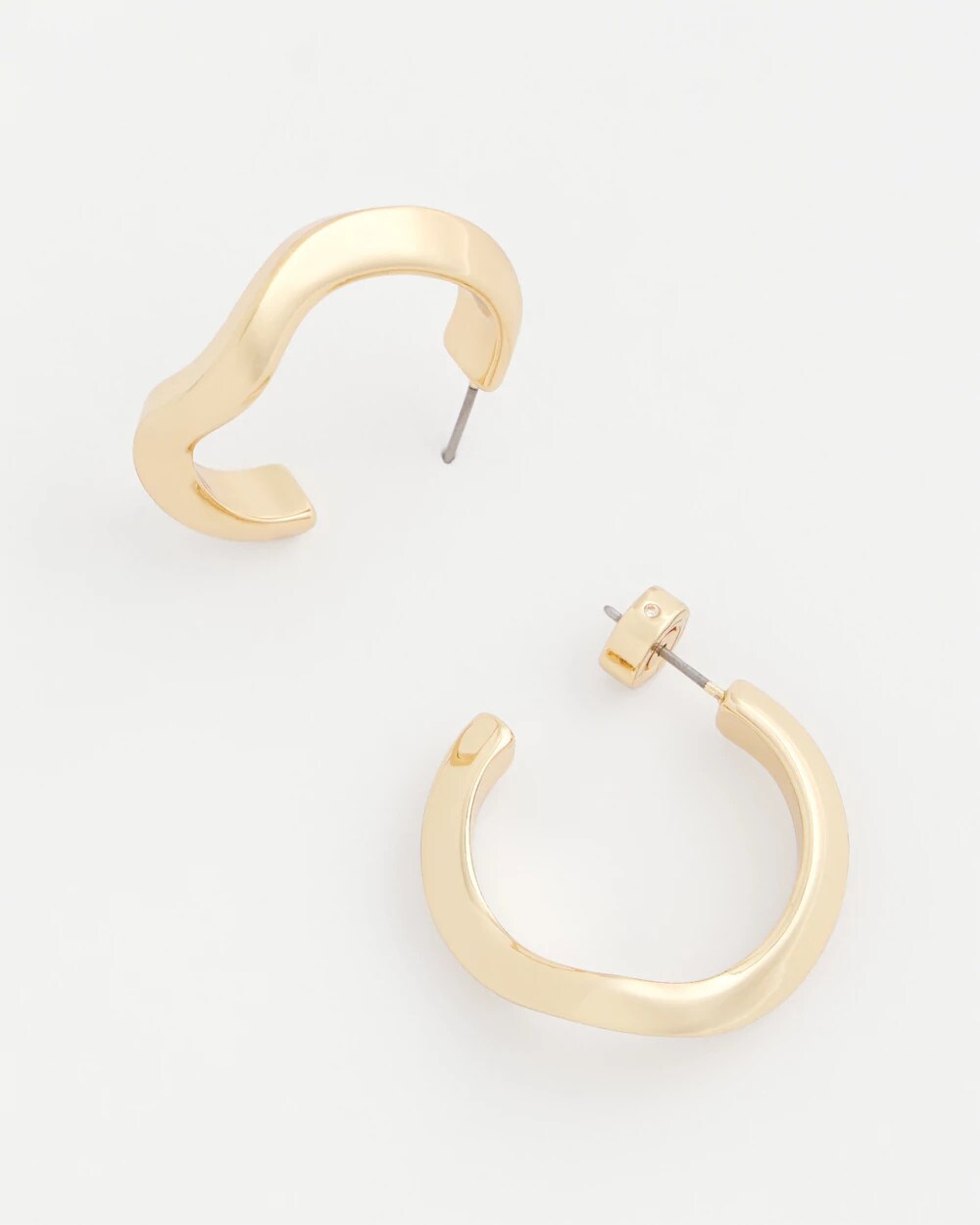 Gold Wavy Hoop Earrings Gold - Chico's