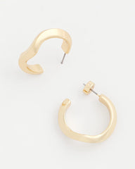 Gold Wavy Hoop Earrings Gold - Chico's