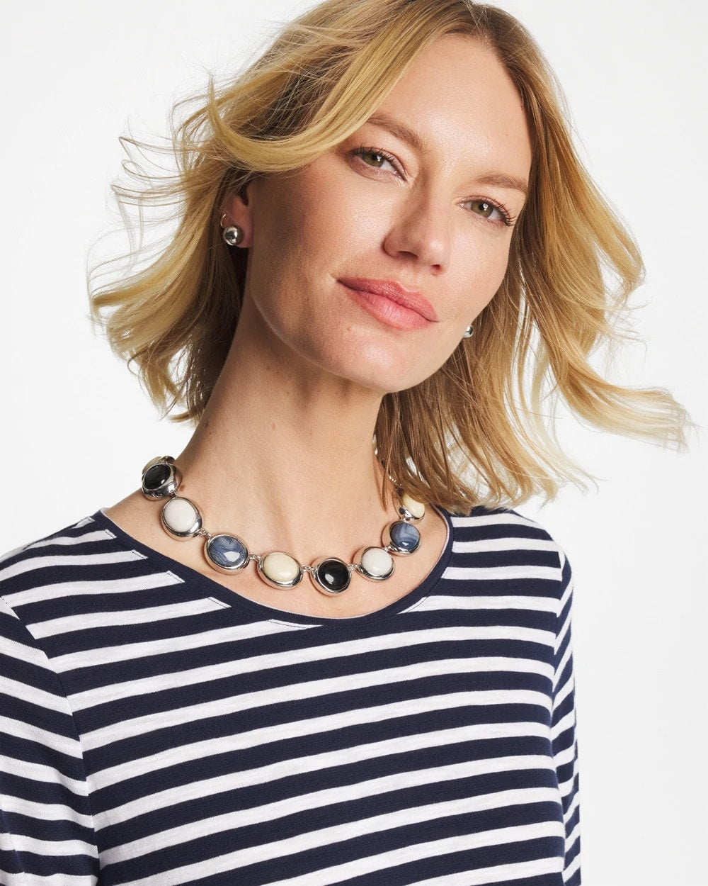 Short Polka Dot Collar Neutral - Chico's