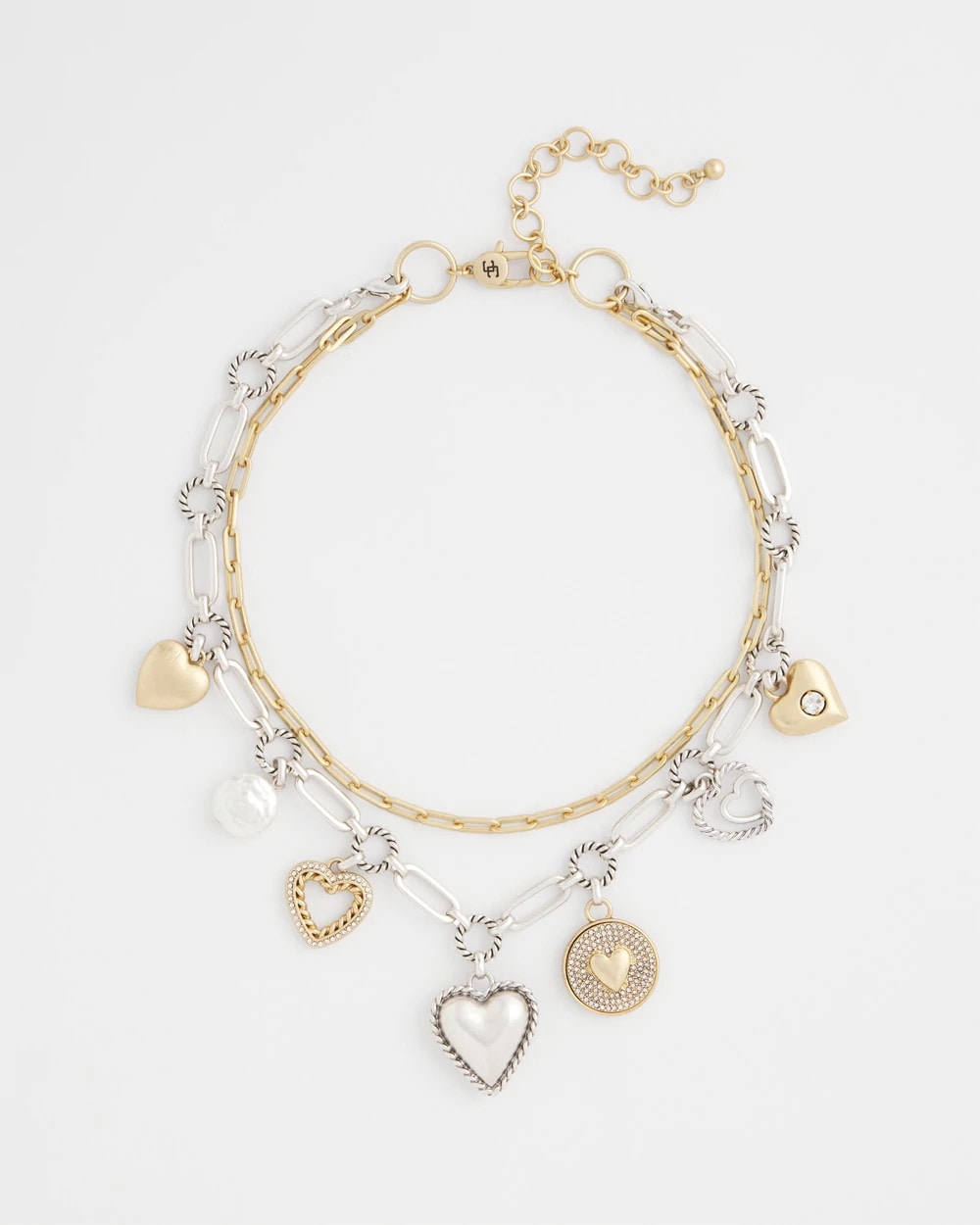 Mixed Metal Heart Charm Necklace Mixed Metals - Chico's