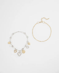 Mixed Metal Heart Charm Necklace Mixed Metals - Chico's