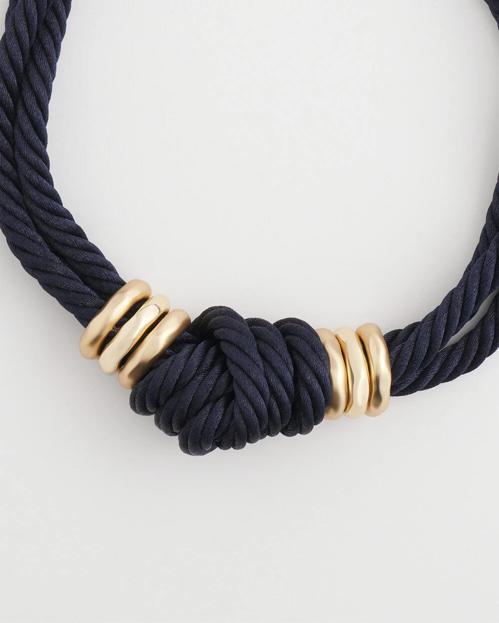 Navy Knot Rope Necklace Navy - Chico's