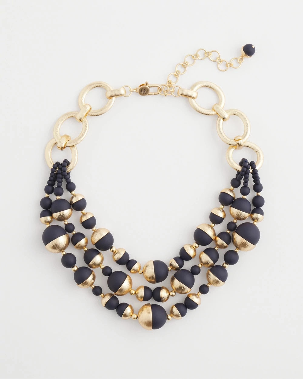 Gold & Navy Bead Necklace Navy - Chico's