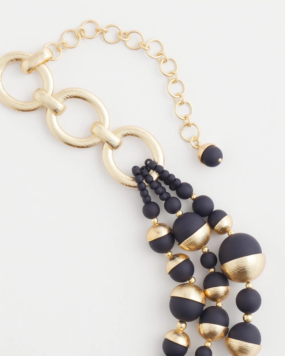 Gold & Navy Bead Necklace Navy - Chico's