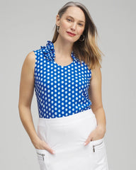 ® UPF Neema Dot Ruffle Tank Intense Azure - Chico's