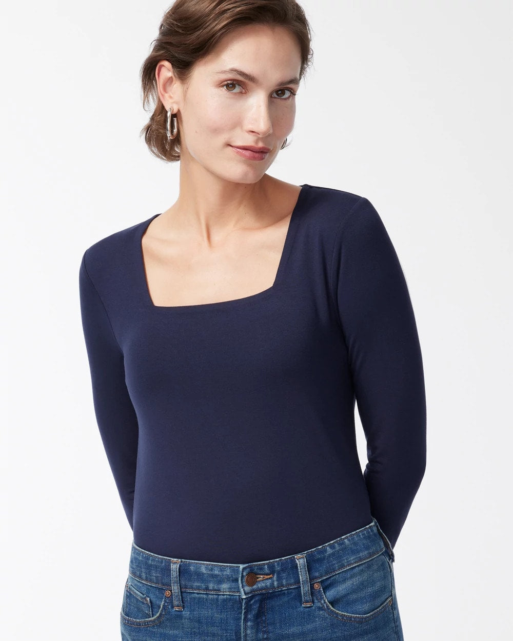 Touch of Cool™ Square Neck Tee Classic Navy - Chico's