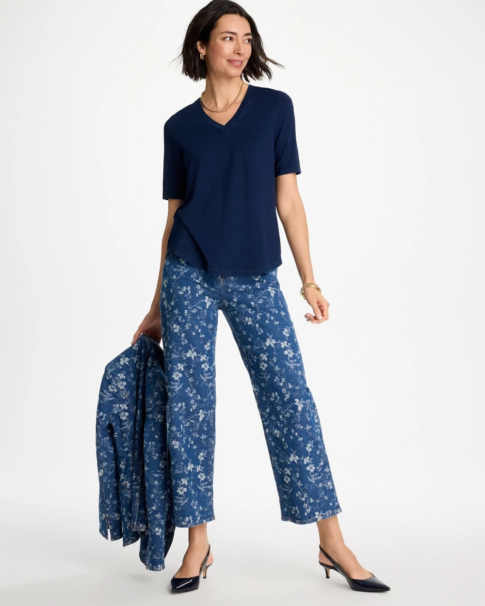 Cotton Slub V-Neck Tee Riviera Authentic - Chico's