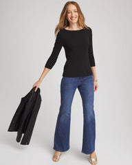 Pima Cotton 3/4 Sleeve Tee Black - Chico's