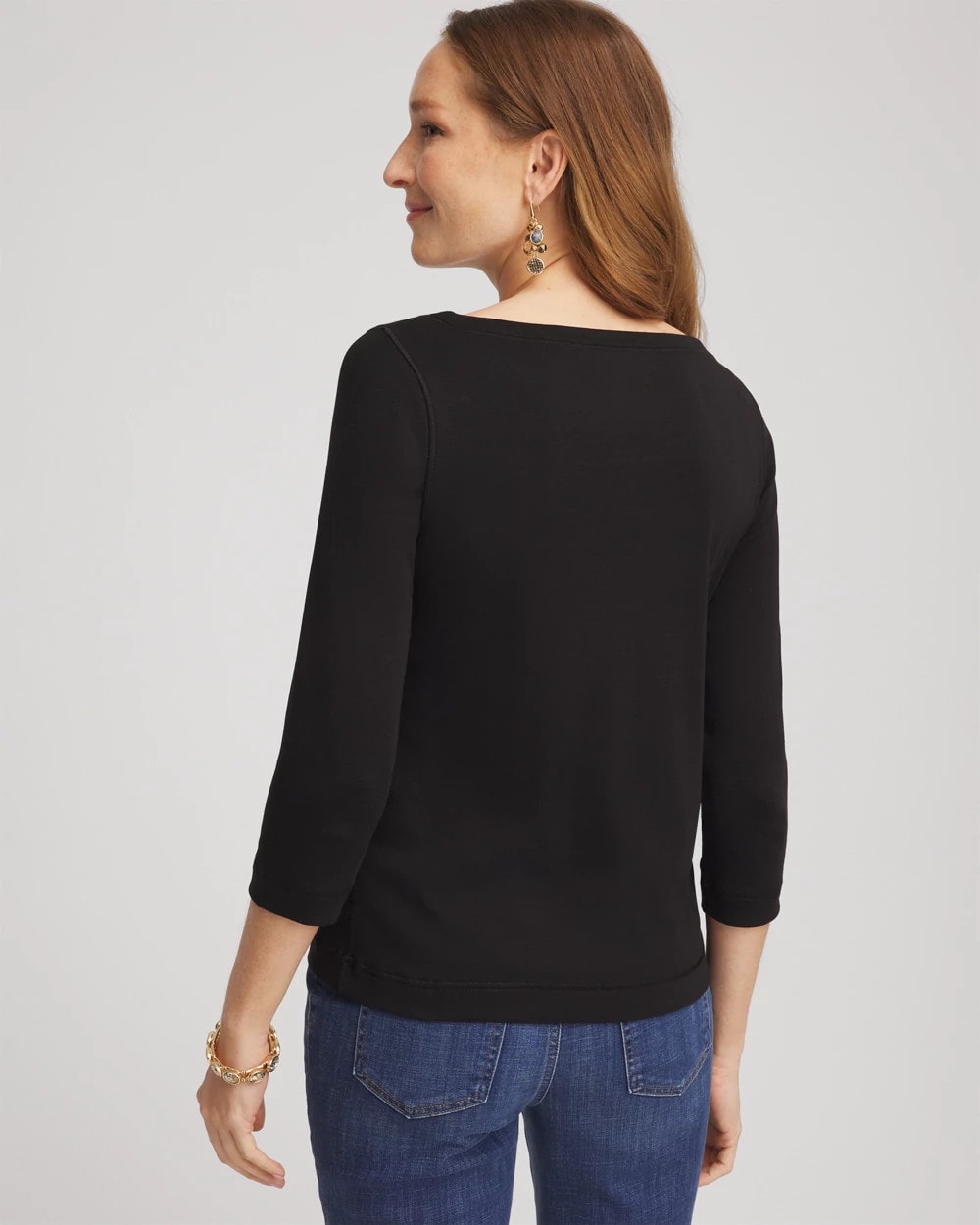 Pima Cotton 3/4 Sleeve Tee Black - Chico's
