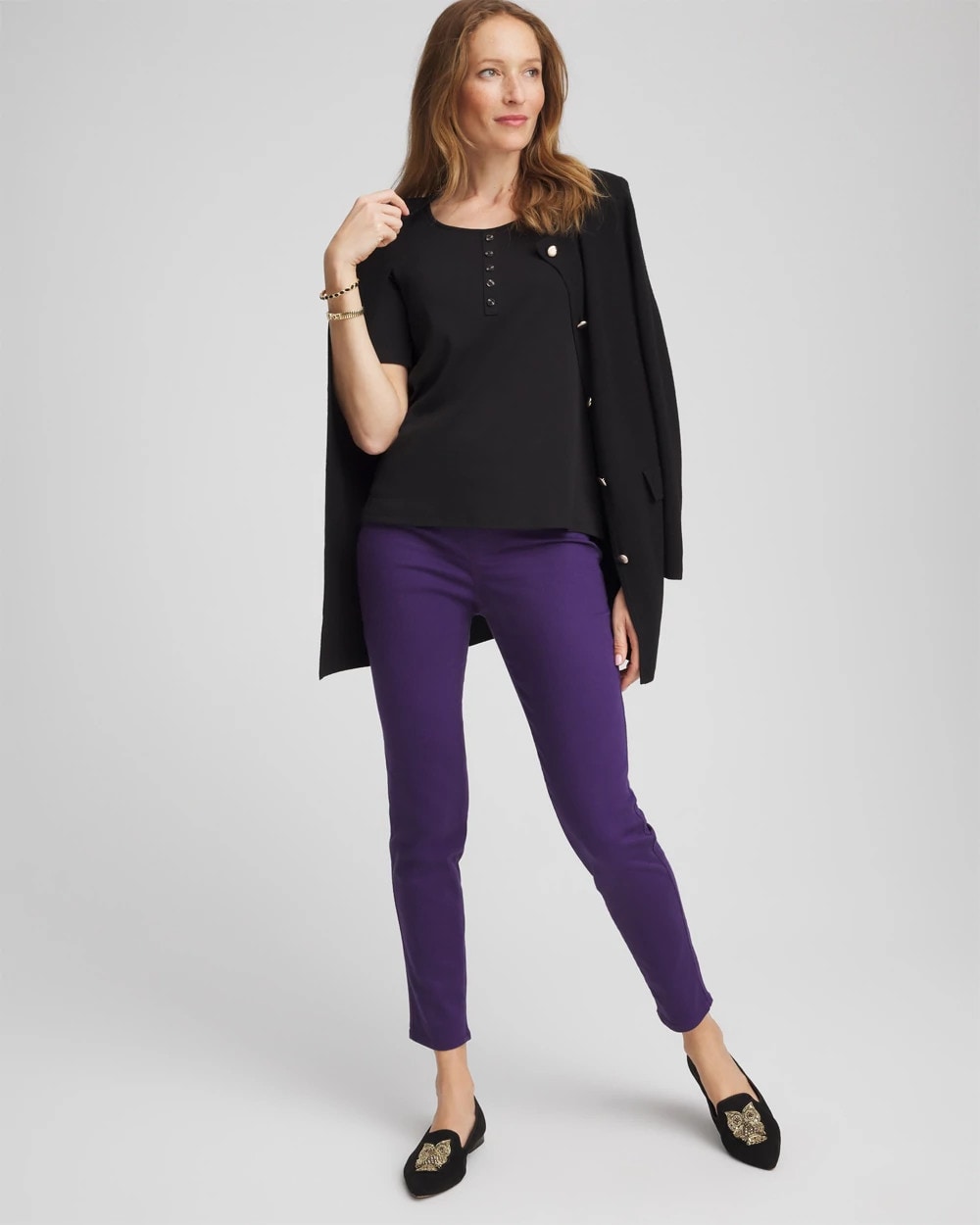 Pima Cotton Henley Tee Black - Chico's
