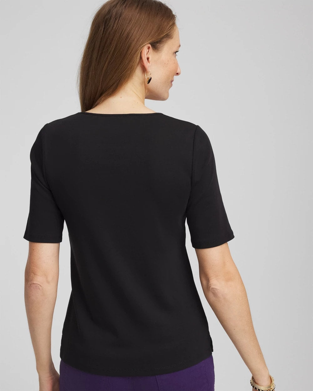 Pima Cotton Henley Tee Black - Chico's
