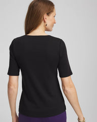 Pima Cotton Henley Tee Black - Chico's