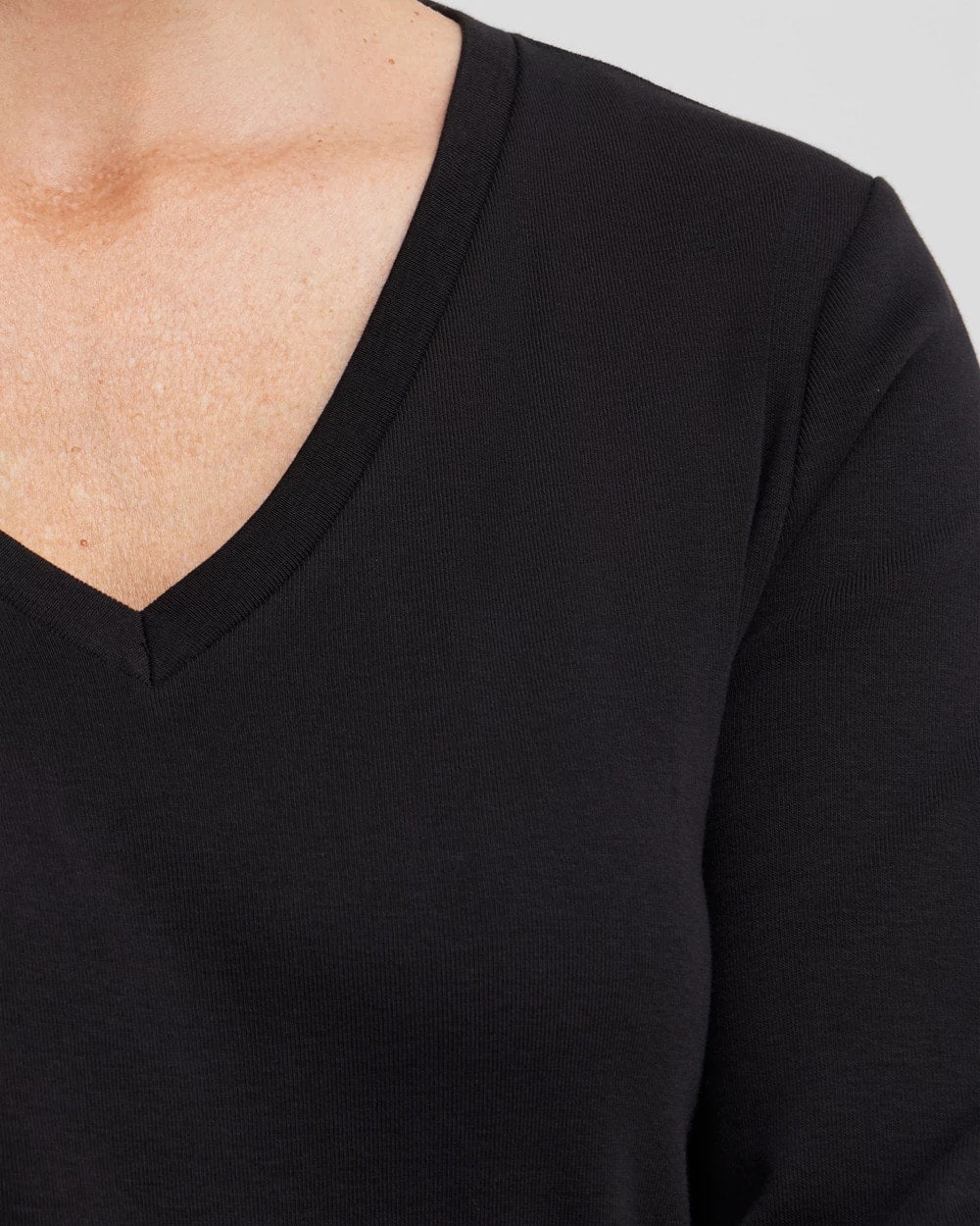 3/4 Sleeve V-Neck Tee Black - Chico's