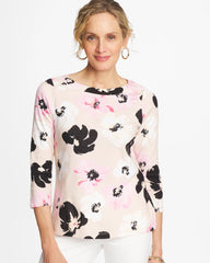 Printed Pima 3/4 Sleeve Tee Sweet Blossom - Chico's