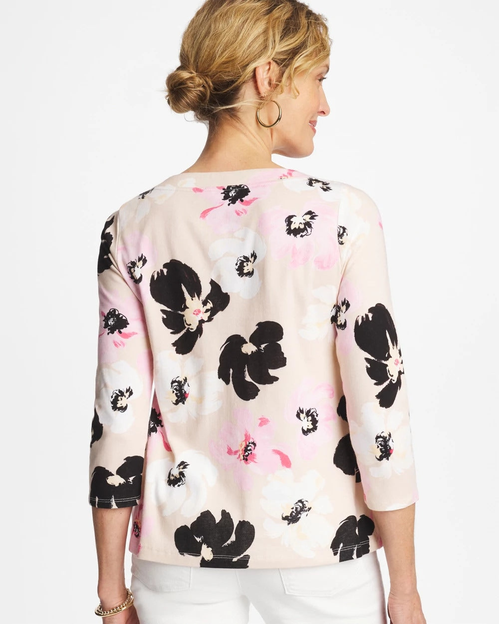 Printed Pima 3/4 Sleeve Tee Sweet Blossom - Chico's