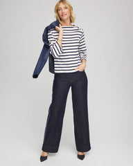 Bateau Neck Stripe Top Ecru - Chico's