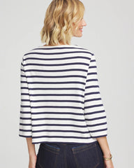 Bateau Neck Stripe Top Ecru - Chico's