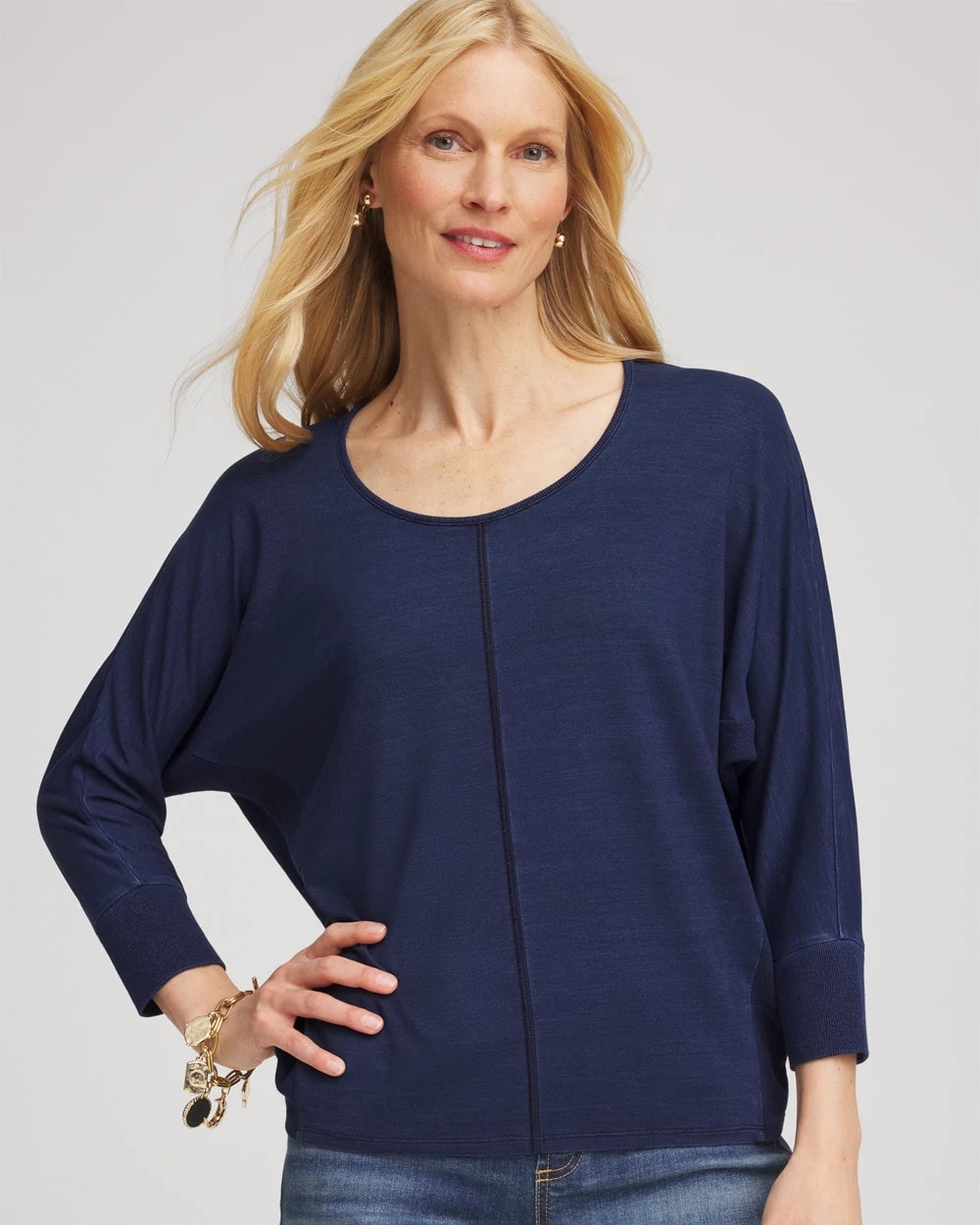 Dolman Denim Tee Riviera Authentic - Chico's