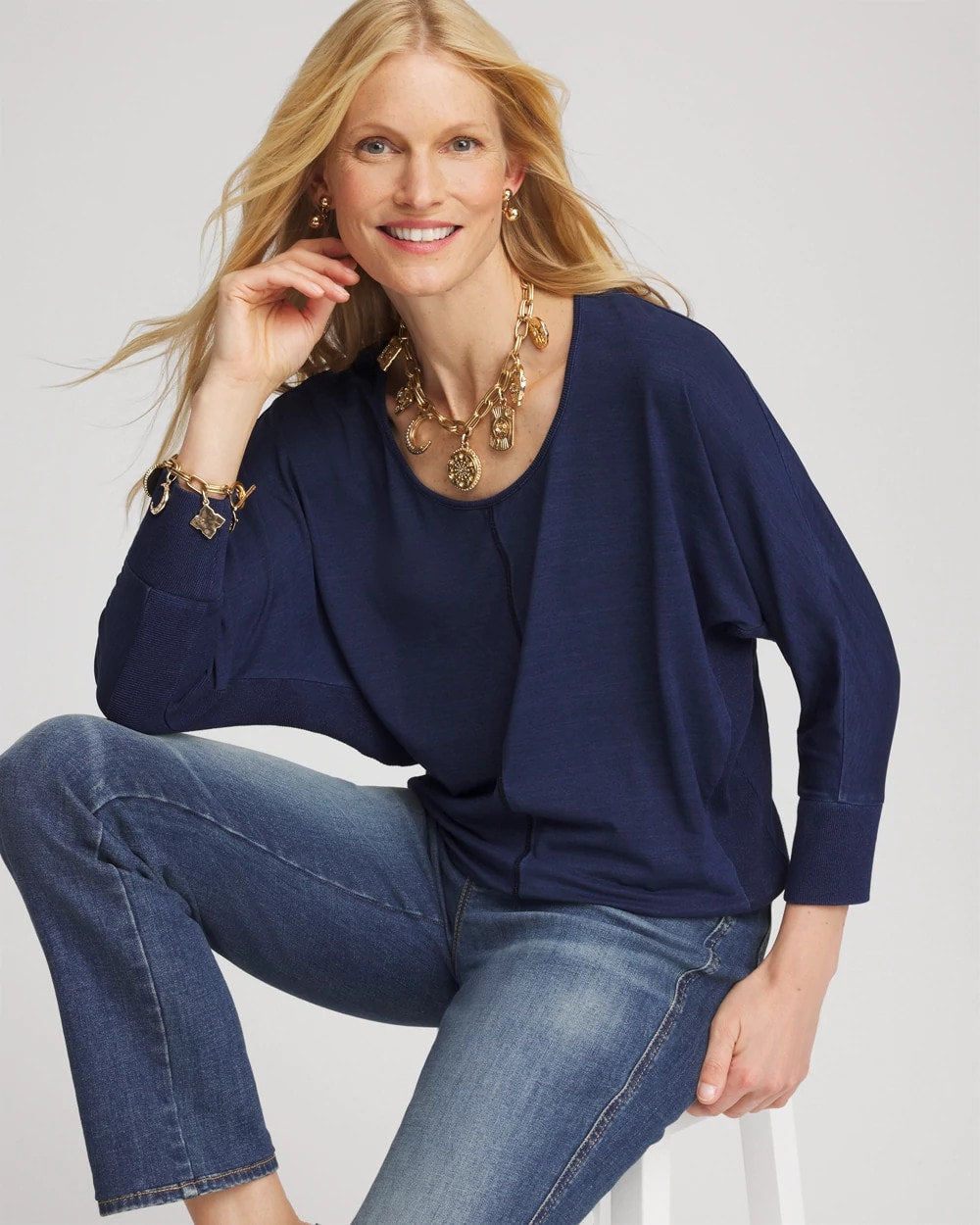 Dolman Denim Tee Riviera Authentic - Chico's