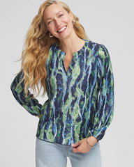 Ocean Plume Crinkle Top Passport Blue - Chico's