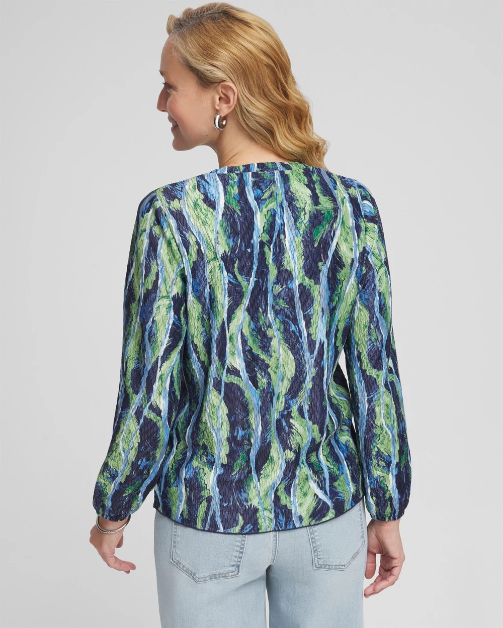Ocean Plume Crinkle Top Passport Blue - Chico's