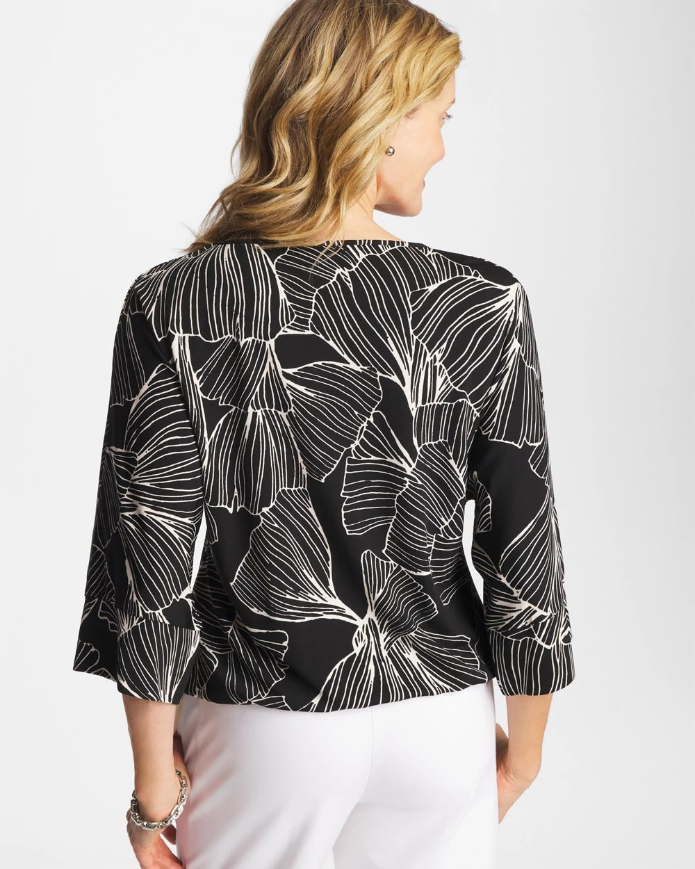 Ginkgo Matte Jersey Bubble Hem Top Black - Chico's