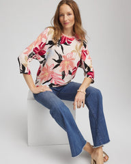 Textured Tapered Dolman Top Folkloric Red - Chico's