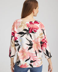 Textured Tapered Dolman Top Folkloric Red - Chico's