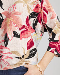 Textured Tapered Dolman Top Folkloric Red - Chico's