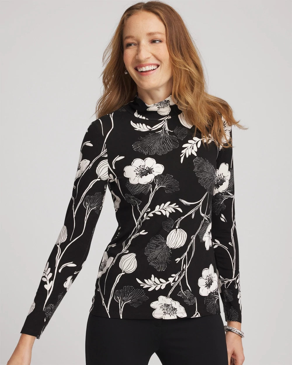 Touch of Cool™ Mockneck Layering Tee Black - Chico's